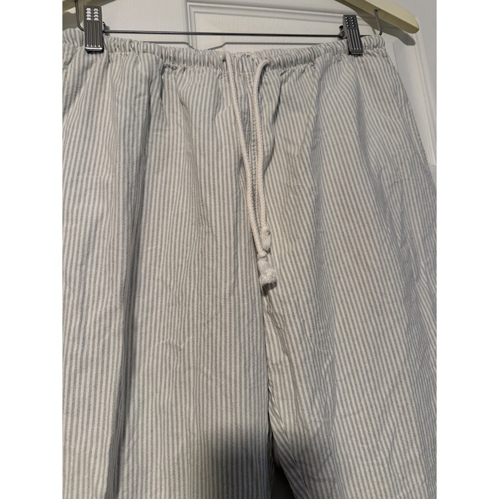 John Galt Pants Brandy Melville Green White Stripes Fisherman Copenhagen Coastal - Picture 3 of 4